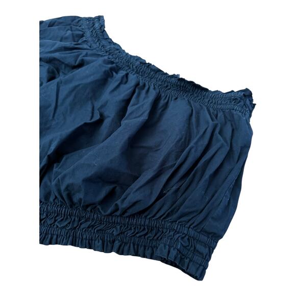 Free people sexy one sleeve crop top off shoulder top navy size small - Picture 5 of 8